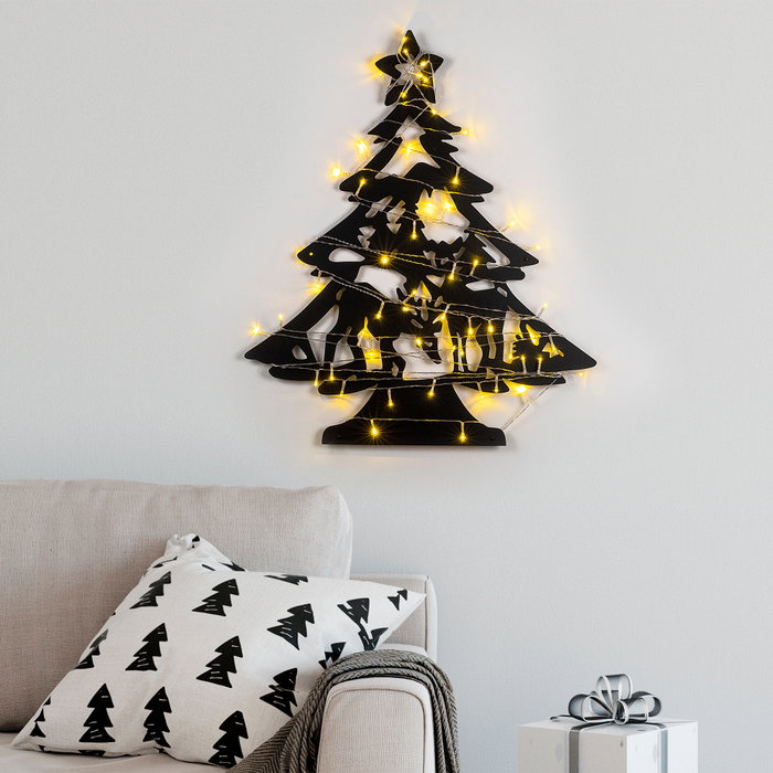 Wallity XMASBLACK - 024 Accesorio decorativo de pared de metal Negro